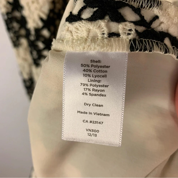 Talbots Black White Lace Overlay Chevron Shift Dress - Picture 6 of 6